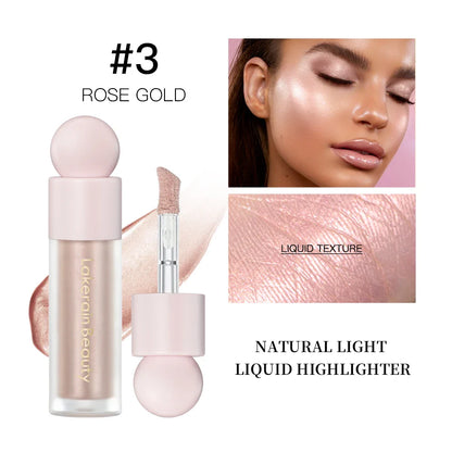 4-Color Liquid Face Highlighter — Bronzer & Contour Shimmer Makeup