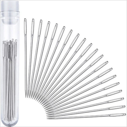 9/12/15/20Pcs Large Eye Blunt Sewing Needles Set in Storage Tube – Cross Stitch, Knitting, Embroidery & Yarn Threading Needles for Crafts and Sewing Projects