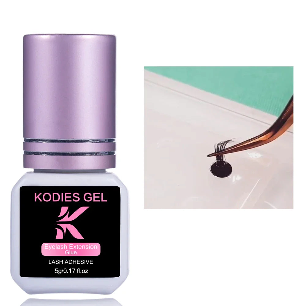KODIES GEL Extra Strong Eyelash Glue — 5g 0.5s Fast-Dry Waterproof Adhesive for False Eyelash Extensions
