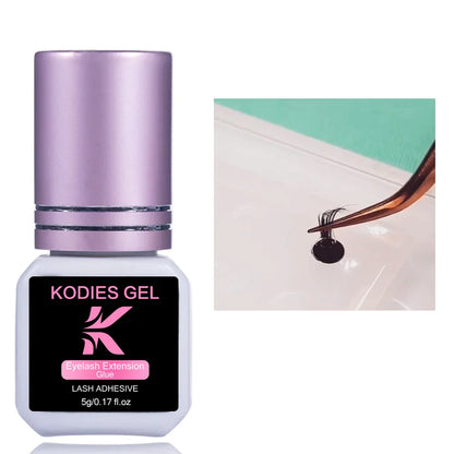 KODIES GEL Extra Strong Eyelash Glue — 5g 0.5s Fast-Dry Waterproof Adhesive for False Eyelash Extensions
