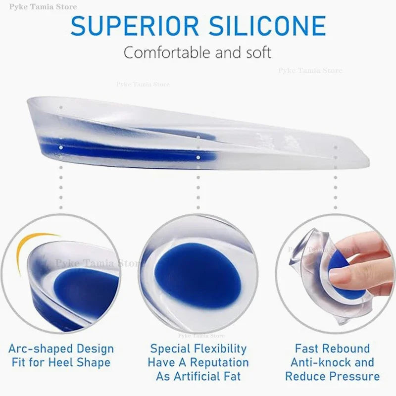 Silicone Heel Gel Pads – Soft Shock Absorbing Insoles for Pain Relief, Sports, and Foot Care