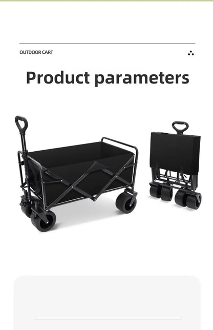 Heavy Duty Large Capacity Folding Wagon – Collapsible Shopping, Beach & Garden Trolley, Portable Outdoor Camping Cart