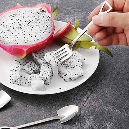 4PCS Stainless Steel Fruit & Dessert Forks - Creative Shape Tableware for Family Parties