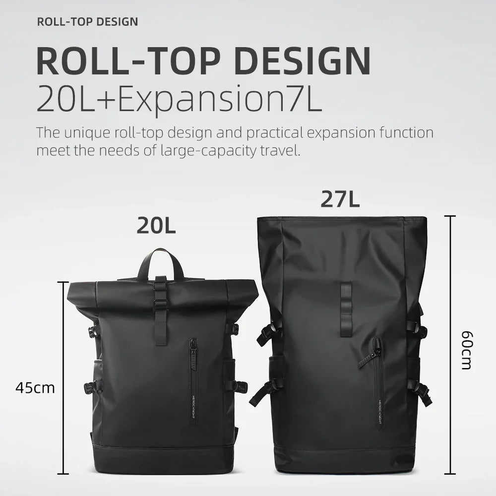 HK Expandable Travel Backpack for Men – Large Capacity Waterproof 15.6” Laptop Bag, Hiking Rucksack & Cycling Daypack with USB Port
