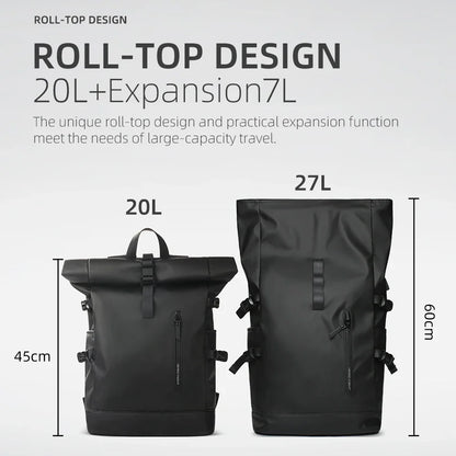 HK Expandable Travel Backpack for Men – Large Capacity Waterproof 15.6” Laptop Bag, Hiking Rucksack & Cycling Daypack with USB Port
