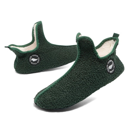 Classic Couples Slippers – Non-Slip Warm Indoor & Outdoor Cotton Shoes for Men & Women, Soft & Comfortable Flat Slippers