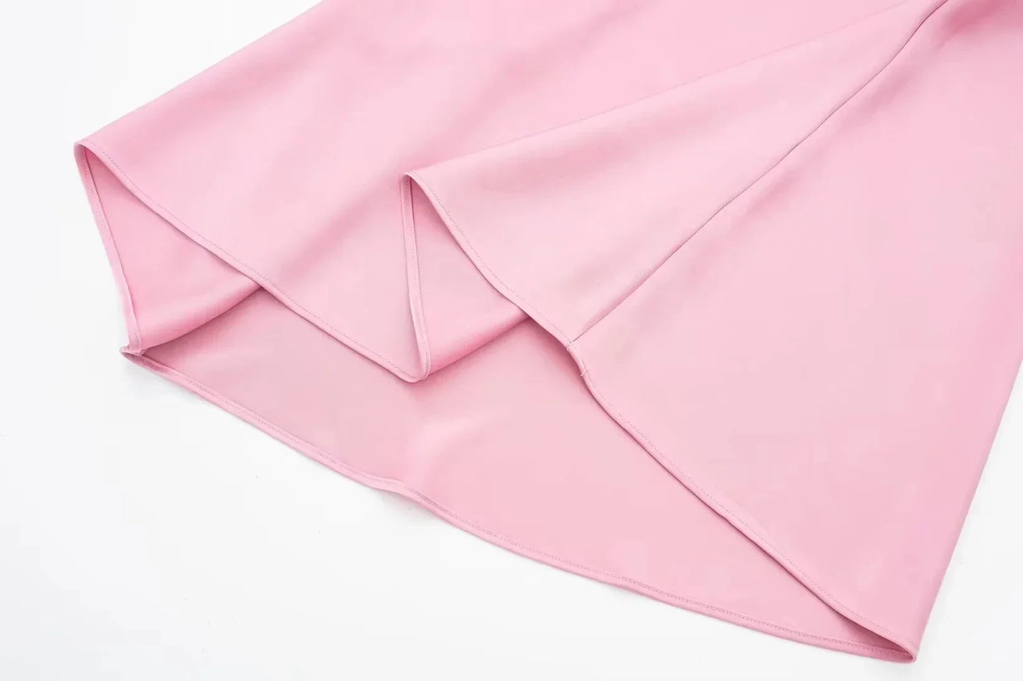 TRAFZA 2024 Y2K Women’s Long Skirt – Elastic High-Waist A-Line Satin Skirt for Spring Casual & High Street Fashion