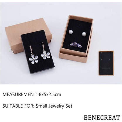 18 Pack Kraft Jewelry Gift Boxes 3.2x2x0.9" – Rectangle Cardboard Boxes for Necklace, Earrings & Rings