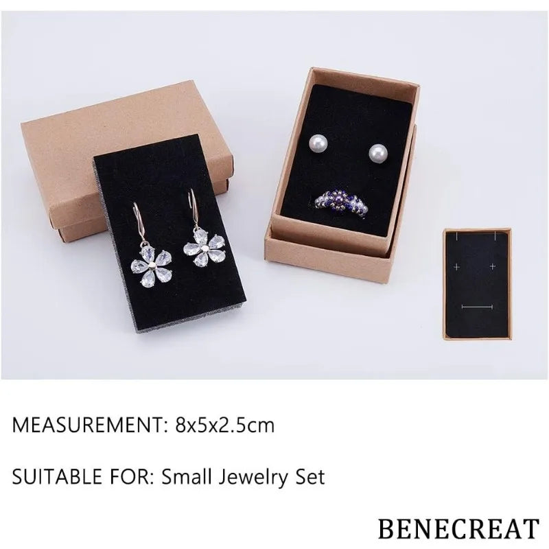 18 Pack Kraft Jewelry Gift Boxes 3.2x2x0.9" – Rectangle Cardboard Boxes for Necklace, Earrings & Rings
