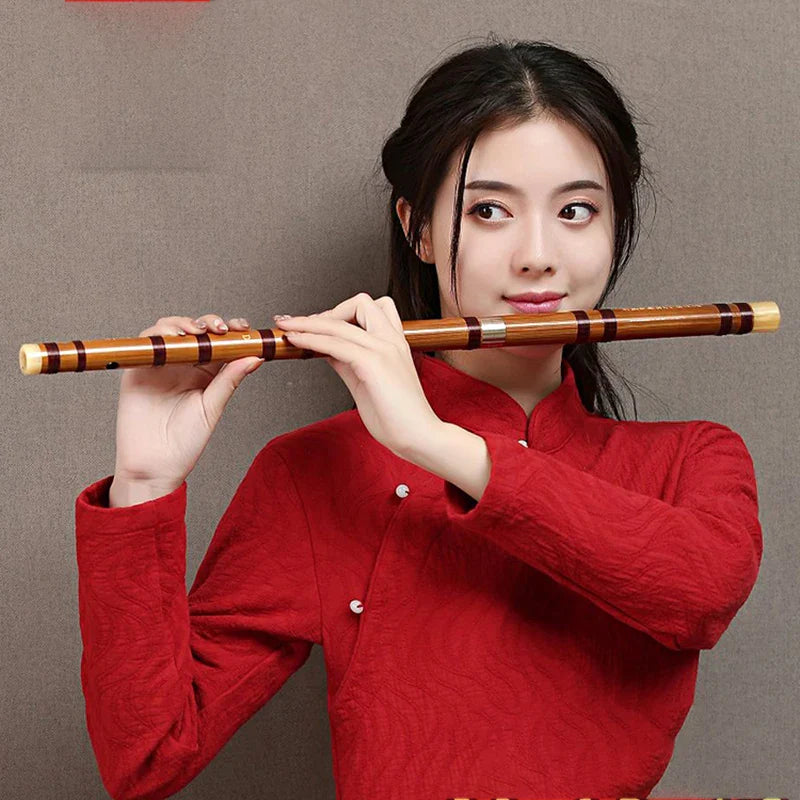 Chinese Bamboo Flute Dizi – Traditional Flute for Beginners, Key C/D/E/F/G Musical Instrument