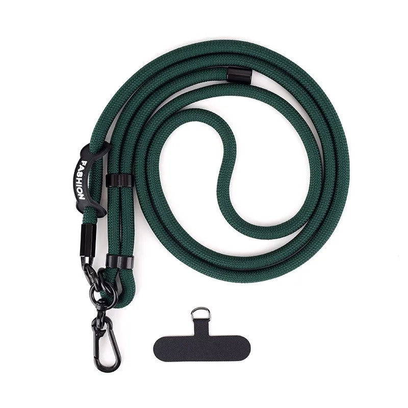 Adjustable Mobile Phone Strap Lanyard — Crossbody Neck Rope with Patch for iPhone & Cell Phone Hanging Cord