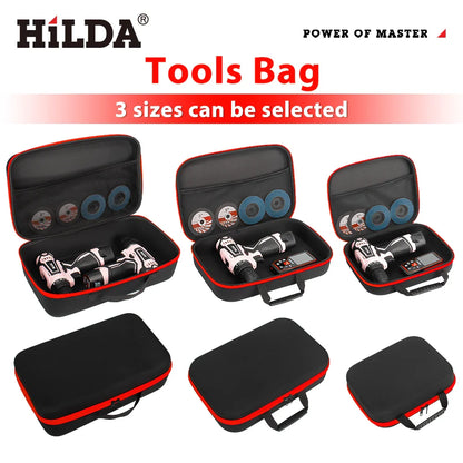 HILDA Large Capacity Waterproof Tools Bag – Electrician Hardware Organizer, 3 Sizes with Red Edges