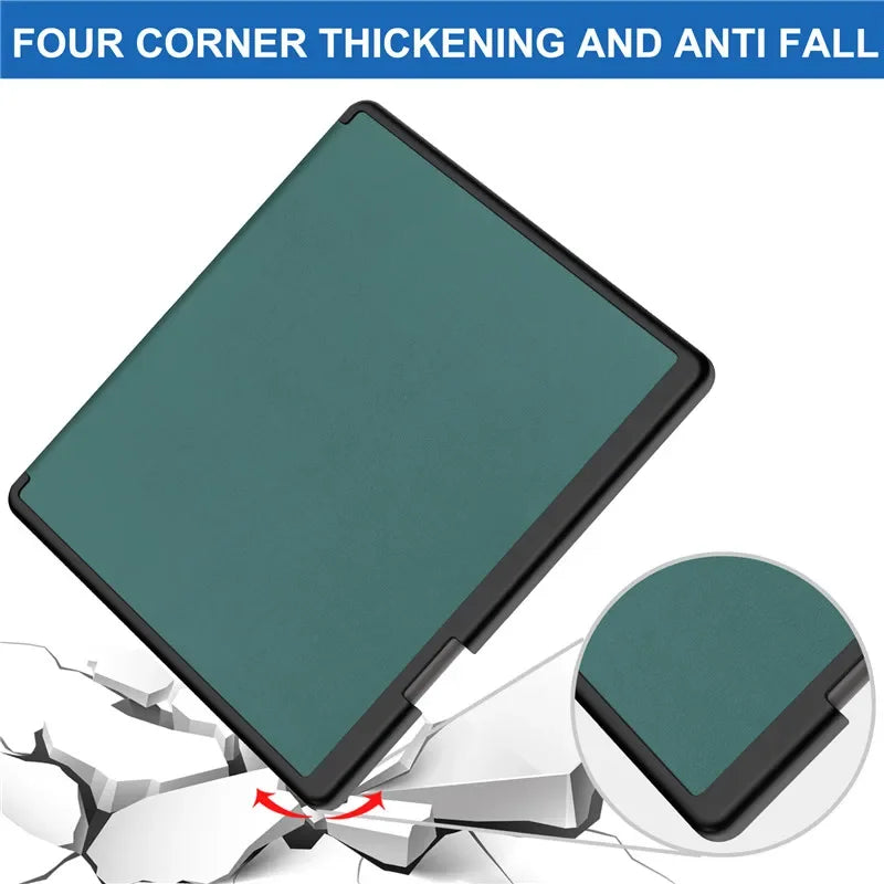 Kindle Scribe 2024 10.2″ Case — PU Leather Multi-Folding Stand with Smart Auto Wake/Sleep and Pencil Holder Ebook Cover