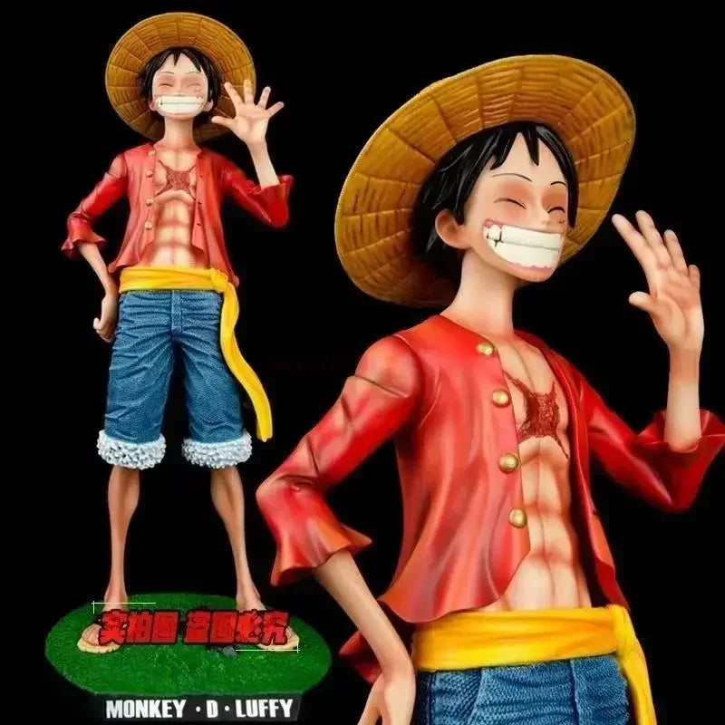 One Piece 42.5cm Straw Hat Monkey D. Luffy Figure – 1/4 Scale Large Smiley Anime Statue, Decorative Doll Toy Gift