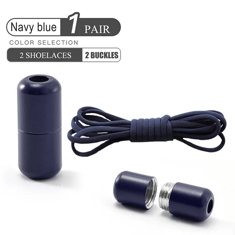 Elastic No Tie Shoelaces - Quick Lock Metal Laces for Kids & Adults Sneakers, Lazy Shoe Strings