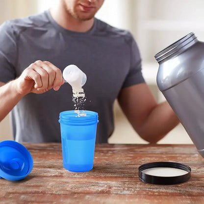 Sport Shaker Bottles – Plastic Water Cups for Whey Protein Powder | Fitness Gym Mixer and Portable Drink Cup
