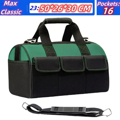 23-Inch Large Tool Bag - Heavy-Duty 1680D Oxford Waterproof Electrician Storage Organizer