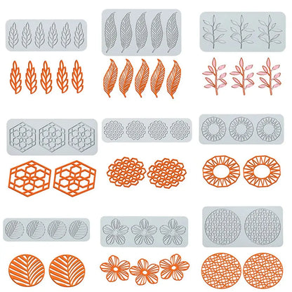 Flower & Leaf Pattern Silicone Mold — Fondant Cake Lace Mat for DIY Baking, Craft & Cake Decoration