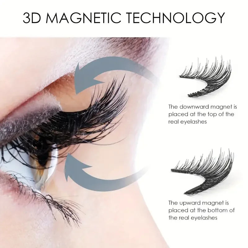 Easy-to-Apply Magnetic False Eyelashes Set – Reusable, No Glue, Natural Curl & Volume, Beginner-Friendly