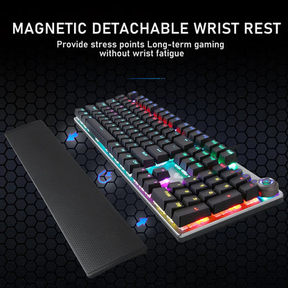 AULA F2088 Mechanical Gaming Keyboard – 104 Keys, Anti-Ghosting, Brown/Blue Switch, Wired RGB Backlit for PC & Laptop