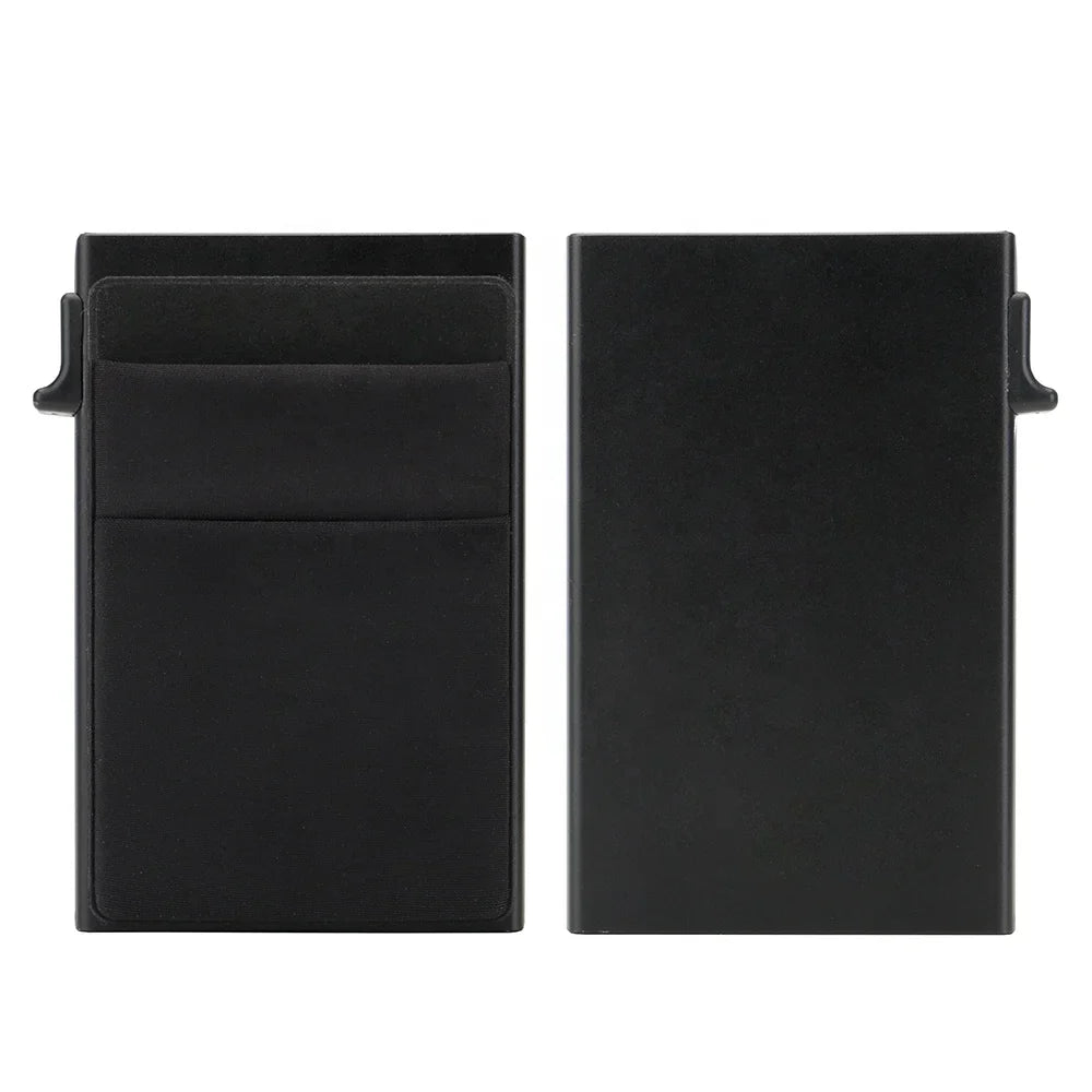 RFID Credit Card Holder for Men, Thin Slim Luxury Metal Mini Minimalist Wallet, Bank & ID Cardholder Case