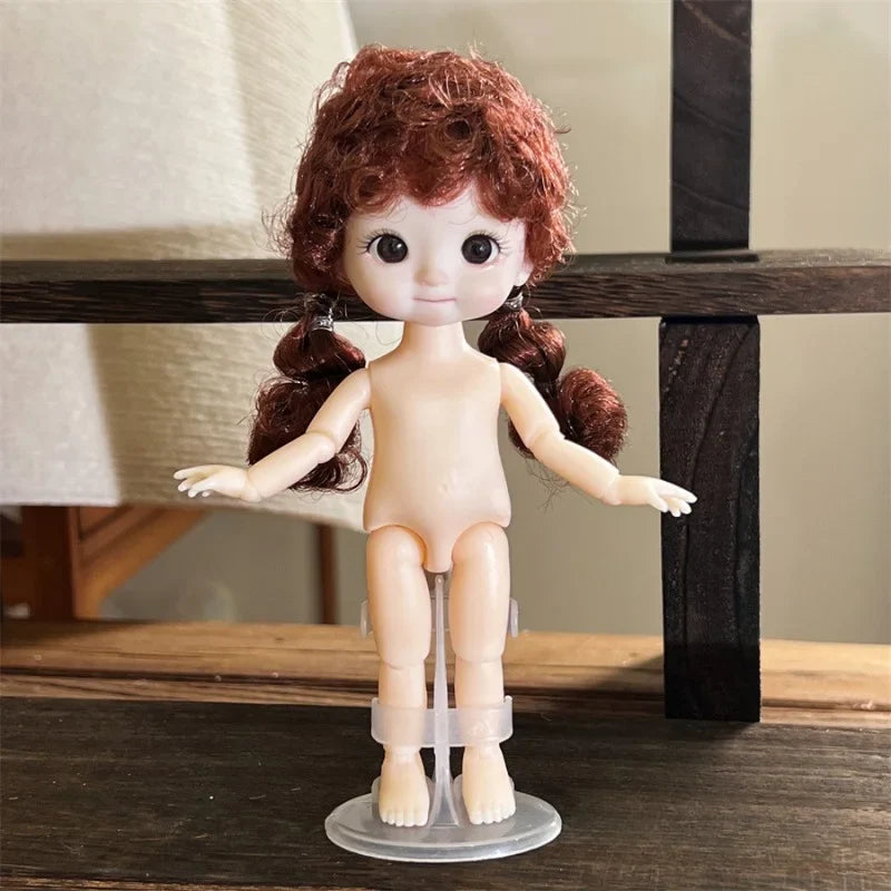 16CM Articulated Doll — 3D Simulation Eyes, 13-Joint Multi-Expression Little Girl Toy
