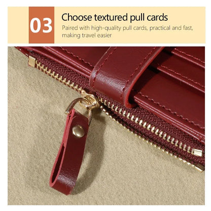 Elegant Women’s Multi-Card Wallet – PU Leather Double Zip Clutch Purse with Crocodile Pattern Storage Bag