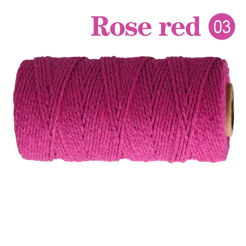 2mm 100M Macrame Cotton Cord – Twine Thread for DIY Crafts, Wall Hangings, Bohemian Wedding & Home Decor