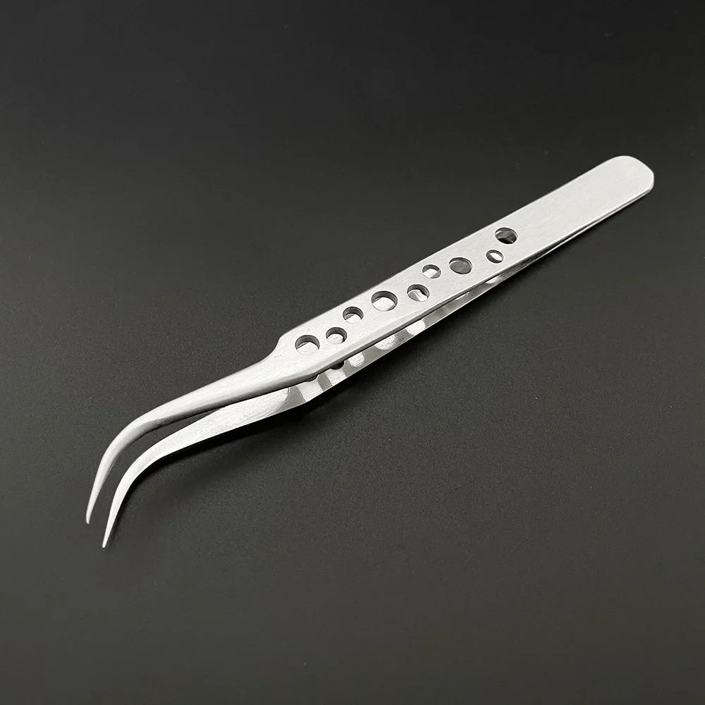 Precision Anti-Static Electronics Tweezers Set – Stainless Steel Curved & Straight Tip Forceps for Phone Repair & Industrial Use