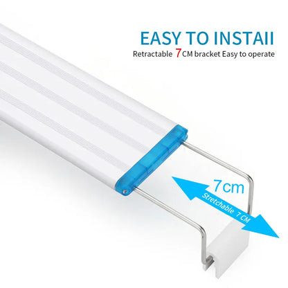 Super Slim Aquarium LED Light: Waterproof Bright Clip Lamp for Fish Tanks - Blue LED Grow Lighting for Aquatic Plants, 220v