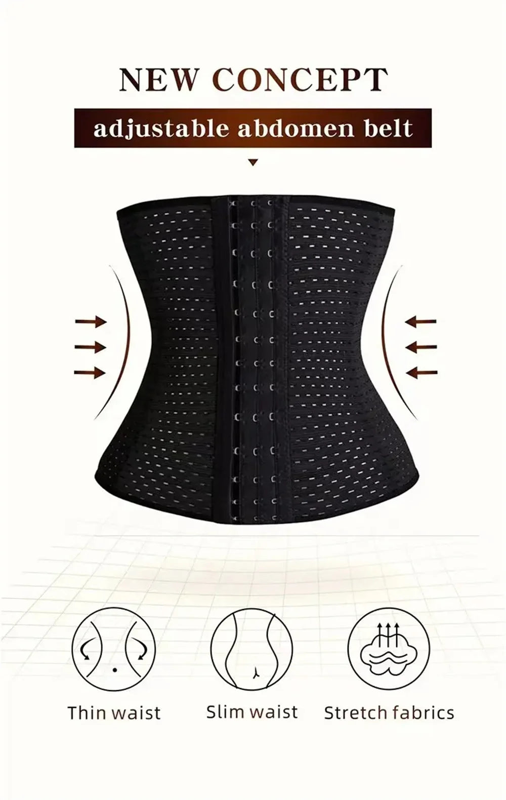 Women’s Tummy Slimming Shapewear - Black Belly Band Corset for Postpartum Flat Belly & Shaping Support
