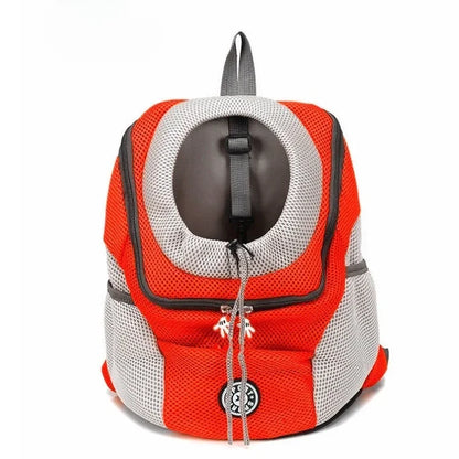 Pet Backpack Carrier - Breathable Adjustable Front Pack with Reflective Safety Strips for Dogs & Cats Outdoor Travel