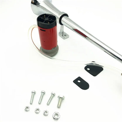 Universal 17-Inch Single Trumpet Air Horn Kit – 12V Compressor, 150dB Super Loud Car/Truck/Boat/Motorcycle Horn with Air Hose