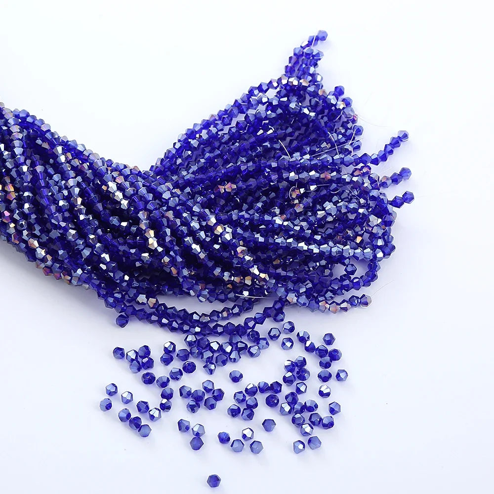 3/4mm Crystal Bicone Glass Beads - White Loose Faceted Beads for DIY Bracelets, Earrings & Jewelry Making