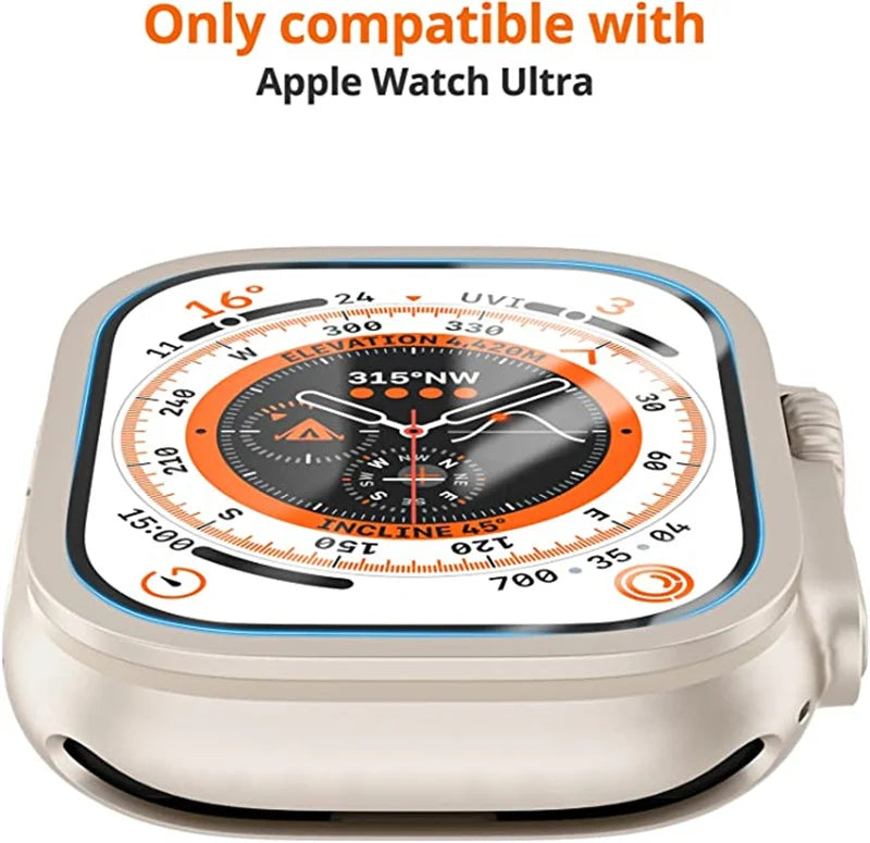 Aluminum Alloy Case with Tempered Glass – Anti-Scratch Screen Protector for Apple Watch Ultra 2 49mm & iWatch Ultra 49mm