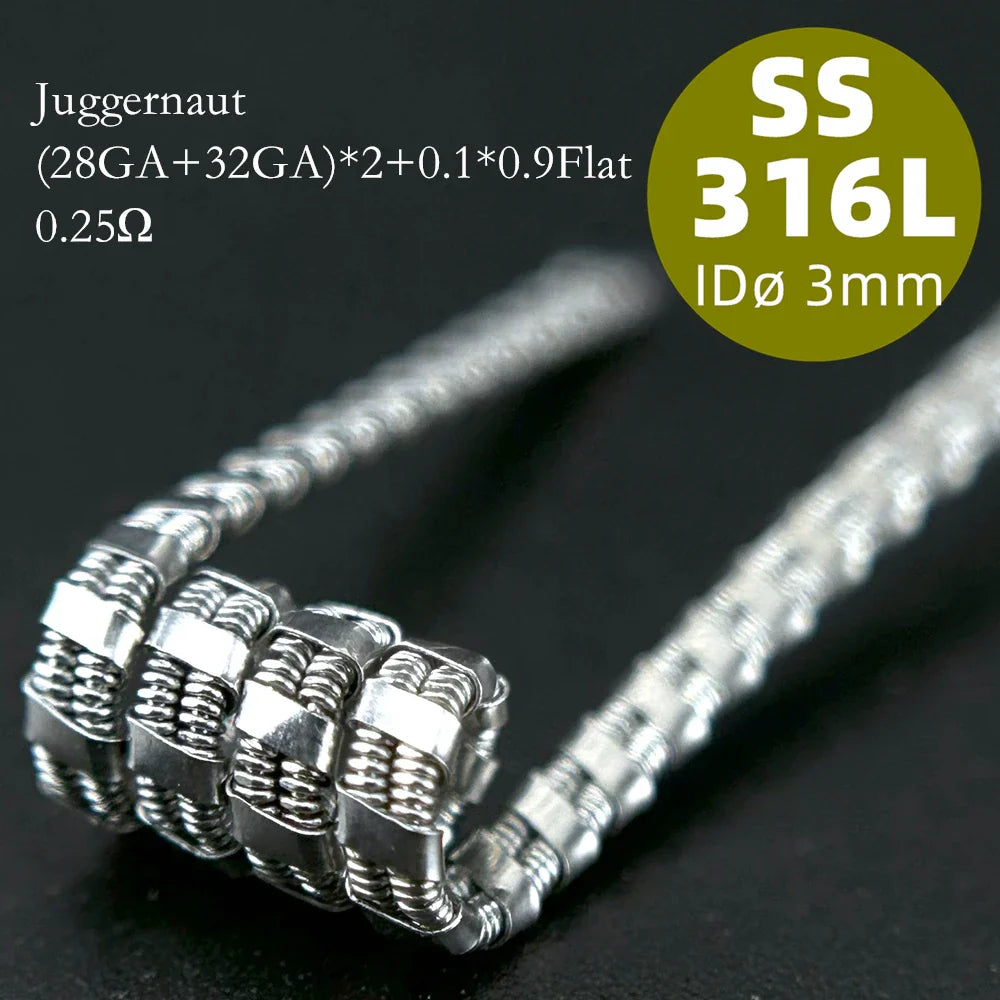 21-Pack PreMade 3mm Resistance Wire Coils — Jaw Clips, Springs, A1/SS316L/Ni80 for Vaping Builds