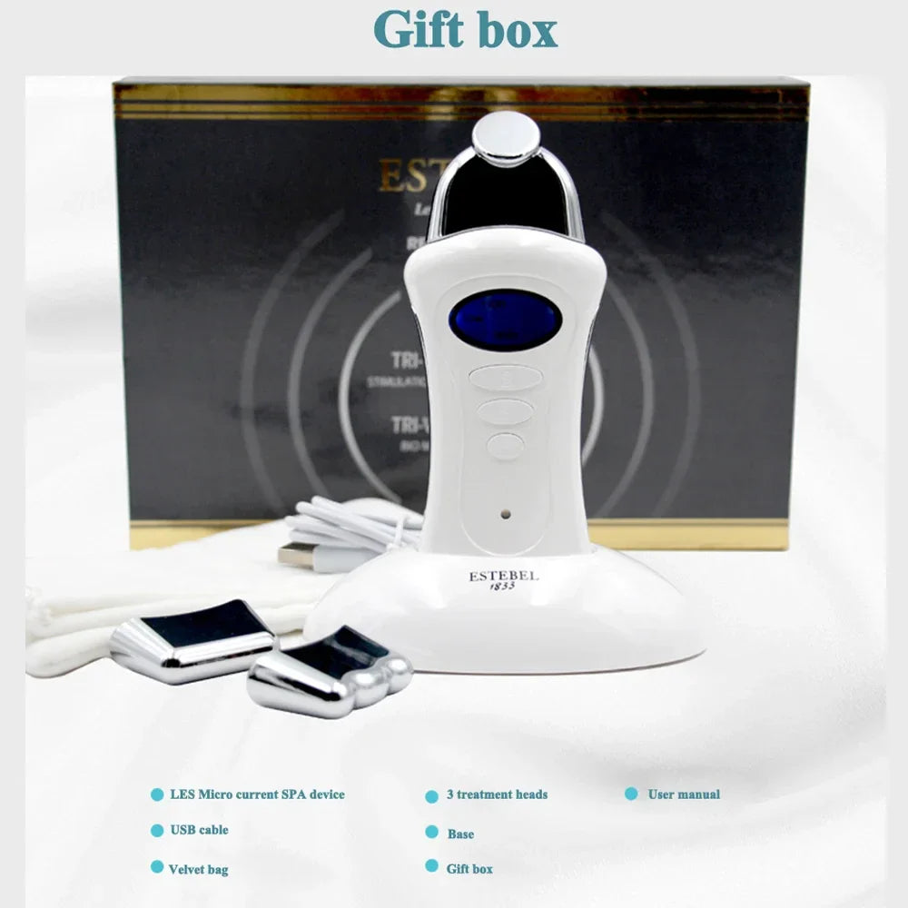 Handheld Galvanic Spa Microcurrent Facial Machine for Skin Tightening & Face Lift – Electroporator Galvanic Current Device for Skin Care