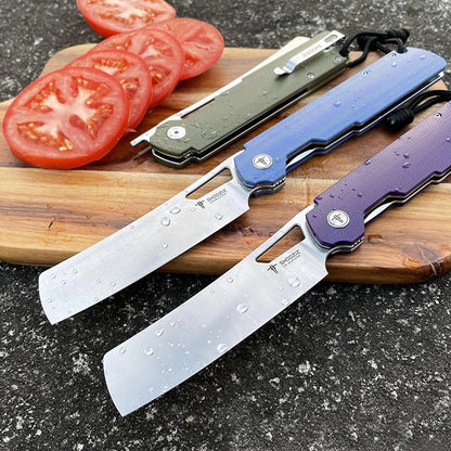 SHOOZIZ XUN120 XUN119 Folding Knife - D2 Steel Flax Handle Outdoor Camping EDC Pocket Tool
