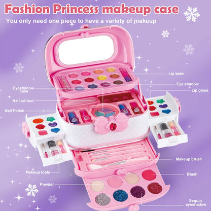 Kids Washable Makeup Kit for Girls – Real Makeup Set for Toddlers & Children, Fun Toy for Little Girls