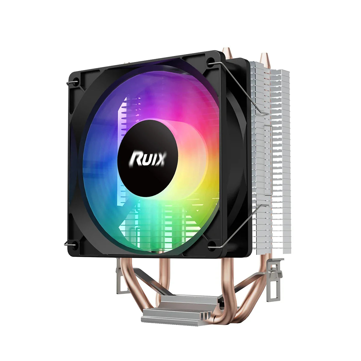 Ruix X2000 RGB CPU Air Cooler — 2 Heatpipe Radiator with 3-Pin Quiet Fan for Intel LGA 115X/1200/1700 & AMD AM4/AM5