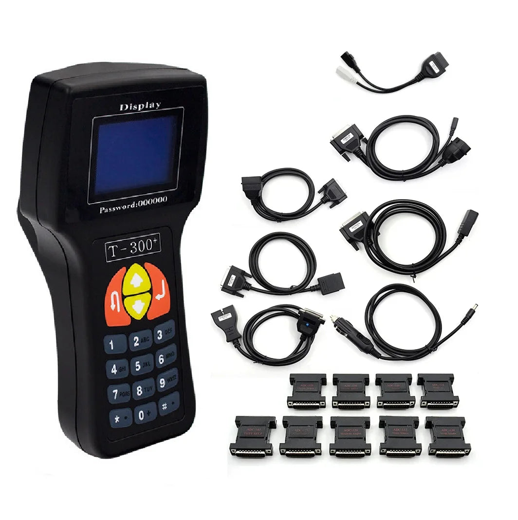 T300 Key Programmer Auto V23.9 – Car Key Maker & Code Programmer, Blue/Black, English & Spanish Versions