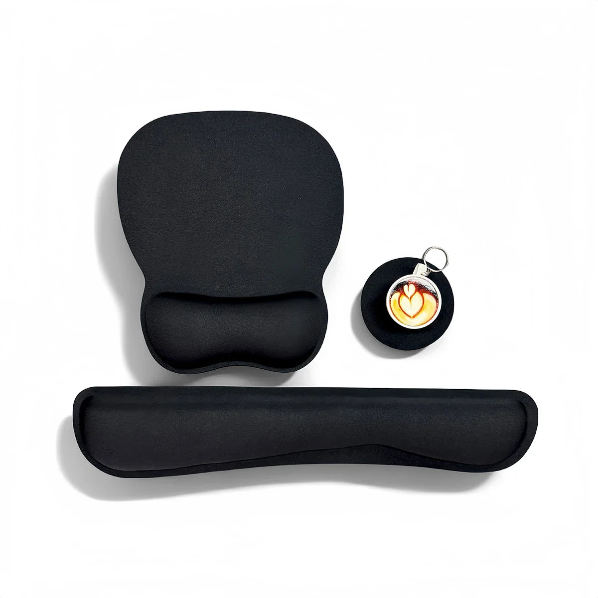Ergonomic Keyboard Wrist Rest & Mouse Pad Set (3-Piece) with Memory Foam Cushion & Non-Slip Rubber Base for Comfort Support