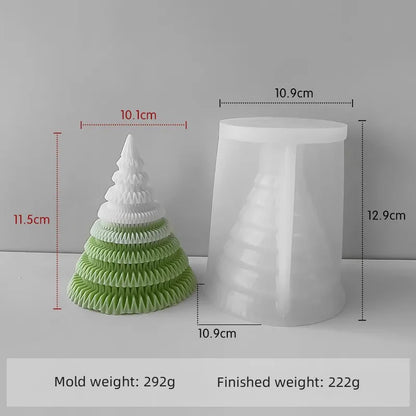 3D Origami Christmas Tree Silicone Mold — DIY Aroma Candle, Plaster & Gel Mold for Handmade Creative Holiday Decorations