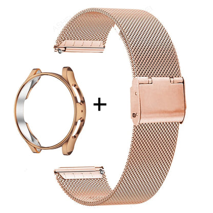 Samsung Galaxy Watch Case & Strap Set – Stainless Steel Band with Screen Protector for Watch 4/5/6, 40mm/44mm/45mm & Watch 5 Pro/6 Classic