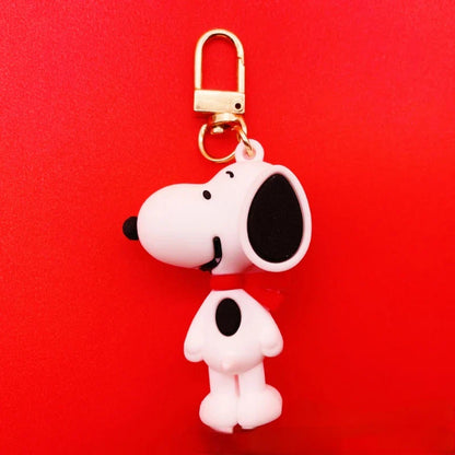 Snoopy Silicone Keychain – Cute Doll Key Charm for Car, Backpack & Gifts