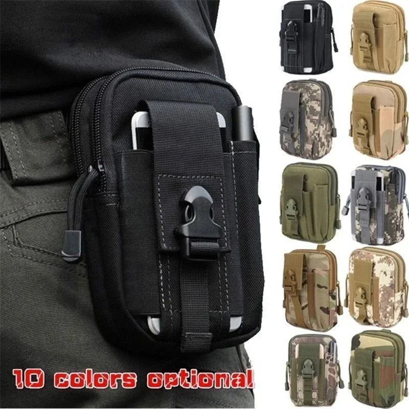 Waterproof Nylon Mobile Phone Case Pouch – Multifunctional Waist Bag for Men – Casual Small Waist Pack