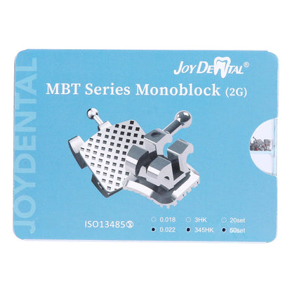 20/50 Sets JOY DENTAL Orthodontic Brackets – MIM Monoblock Metal Mini Roth .022/MBT .018 with Hooks for Dentistry Ortho Braces