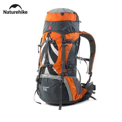 Naturehike 70L Camping Backpack — Large Capacity Ergonomic Hiking & Trekking Bag for Men with Rain Cover