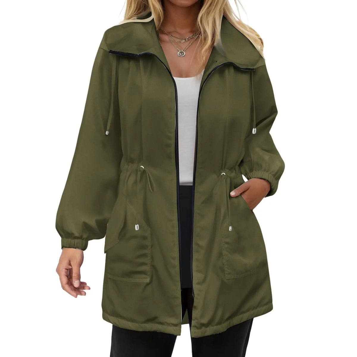 Women’s Softshell Jacket - Lightweight Hooded Windbreaker Raincoat for Outdoor Wear