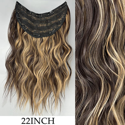 Women’s 7Pcs Hair Extensions with 16 Clips – Natural Black Straight Ombre Hairpiece